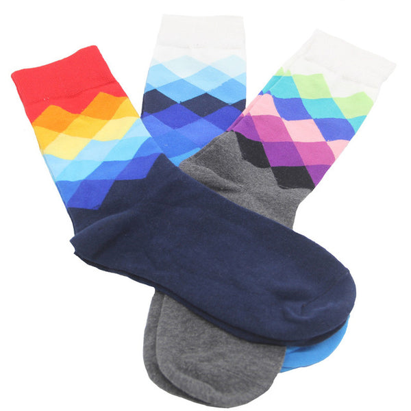 3 Pairs Cotton Colourful Socks