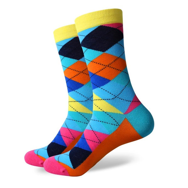 Colourful Chess Cotton Socks Unit