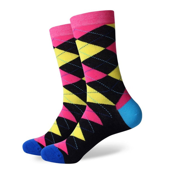 Colourful Chess Cotton Socks Unit