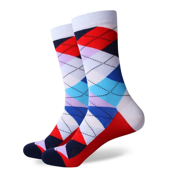 Colourful Chess Cotton Socks Unit