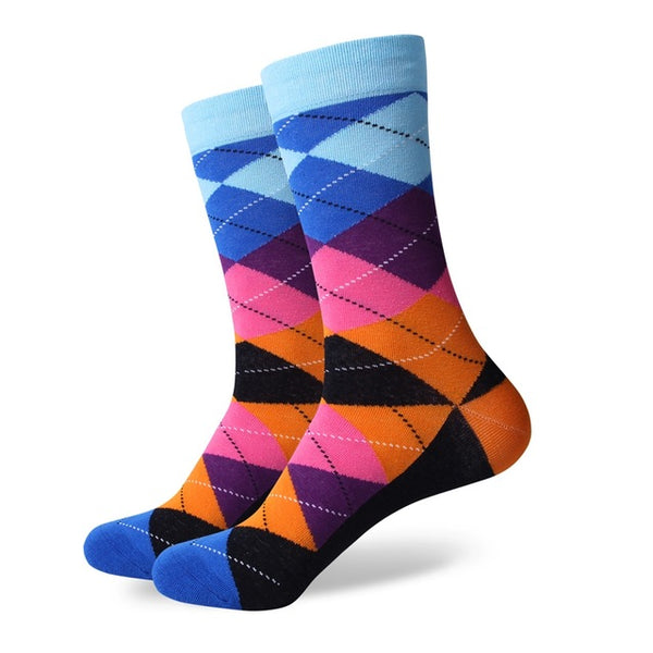 Colourful Chess Cotton Socks Unit