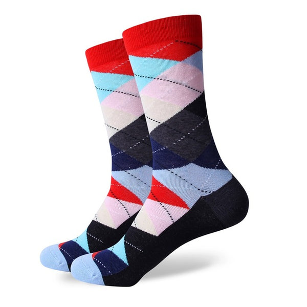 Colourful Chess Cotton Socks Unit