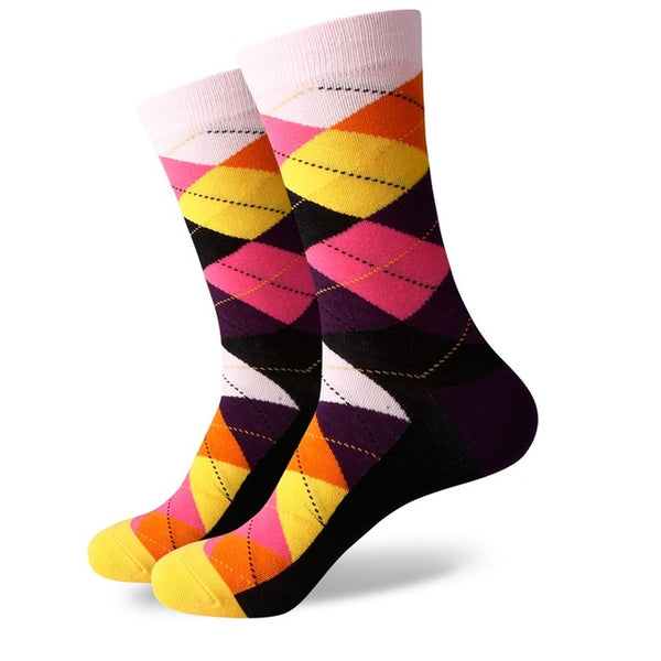 Colourful Chess Cotton Socks Unit