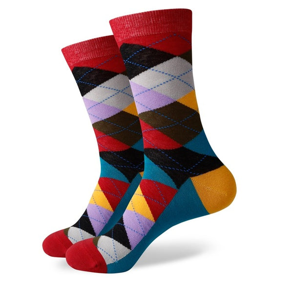 Colourful Chess Cotton Socks Unit