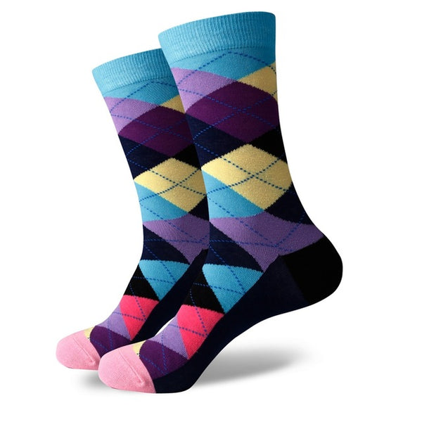Colourful Chess Cotton Socks Unit